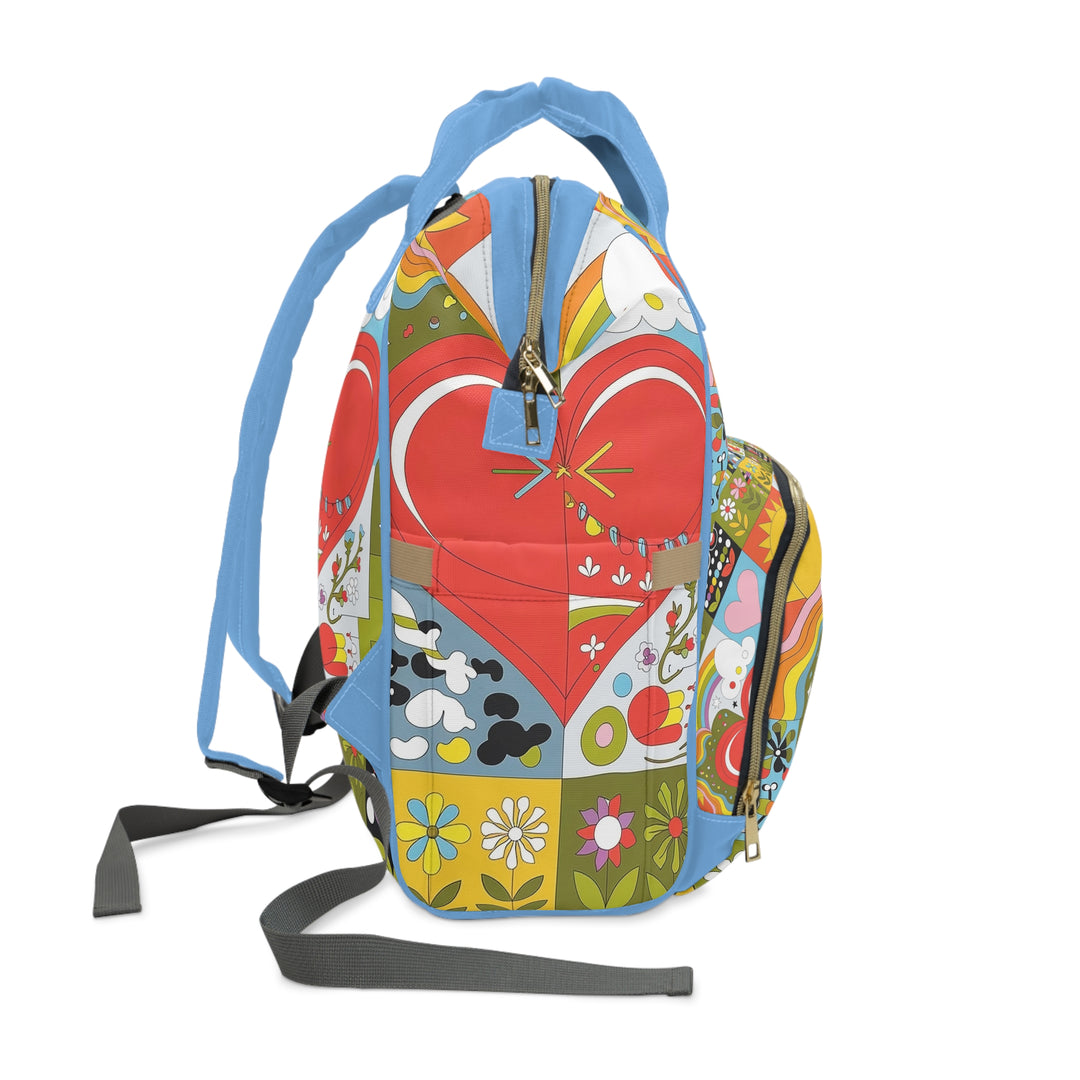 Multifunctional Diaper Backpack - Heart Quilt