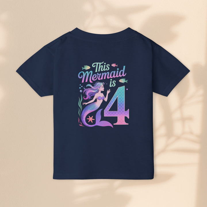 Mermaid 4th Birthday Toddler T-Shirt for Girls
