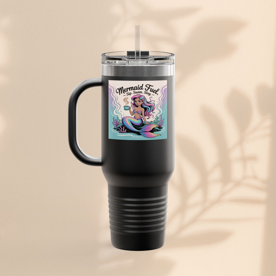 Magical Mermaid Fuel Insulated Travel Mug | 40oz Fantasy Drinkware for Beach Lovers, Gifts for Her