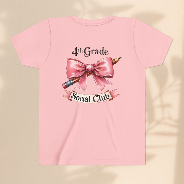 Youth Short Sleeve Tee, 4th Grade Social Club Shirt, Cute Kids T-Shirt, Back to School Gift, Birthday Gift for Girls, Classroom Apparel