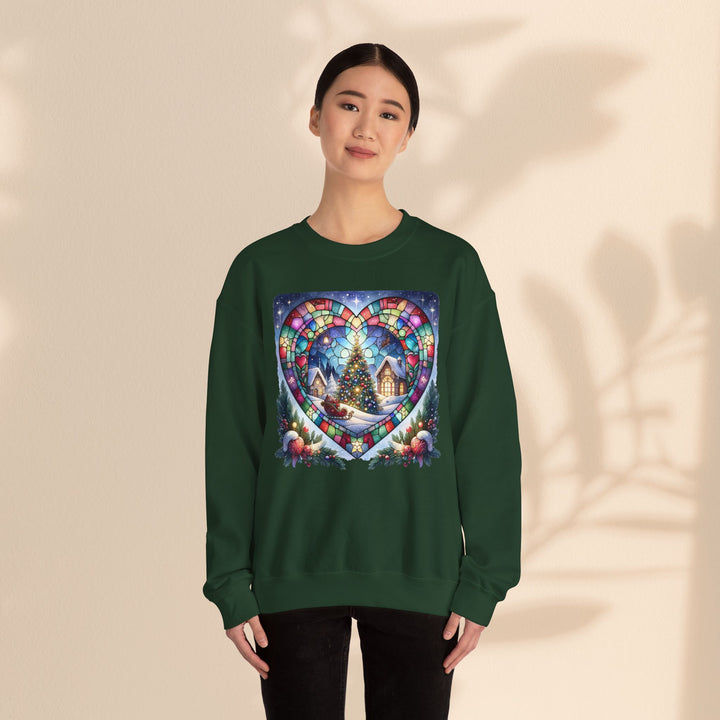 Unisex Heavy Blend™ Crewneck Sweatshirt - Christmas Tree Heart