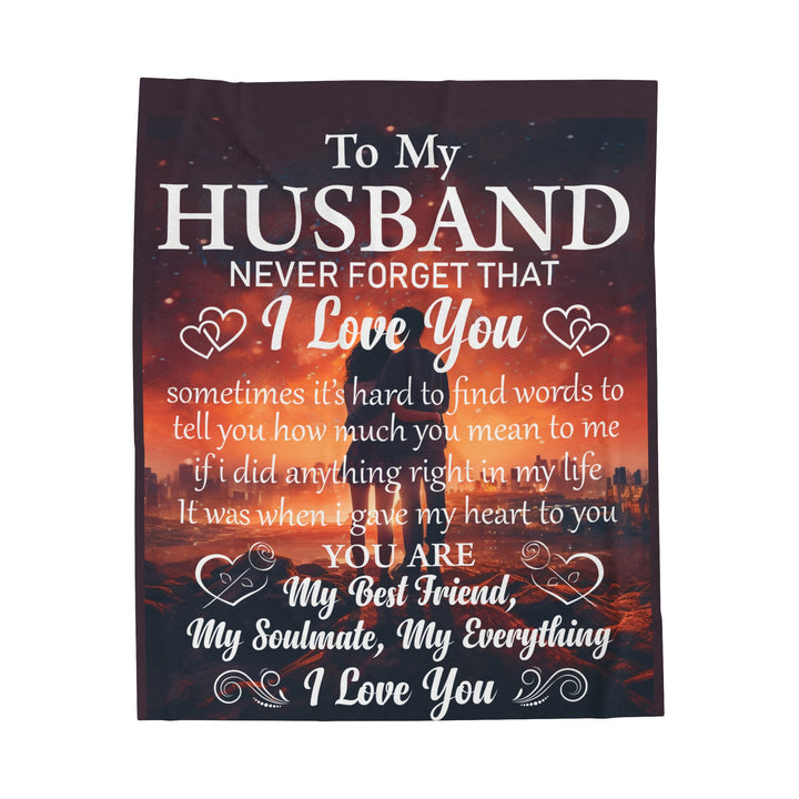 Velveteen Plush Blanket - Love To My Husband Personalized Gift