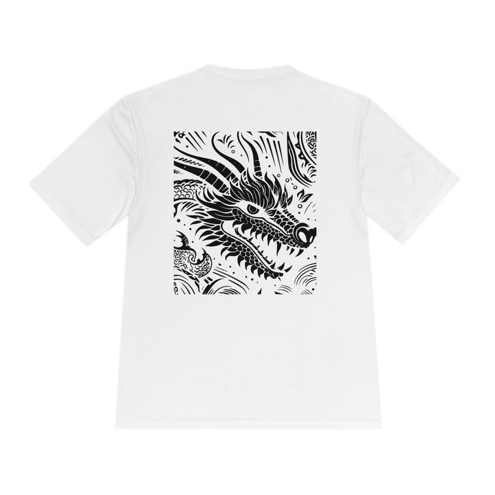 Unisex Moisture Wicking Tee - Dragon Black and White