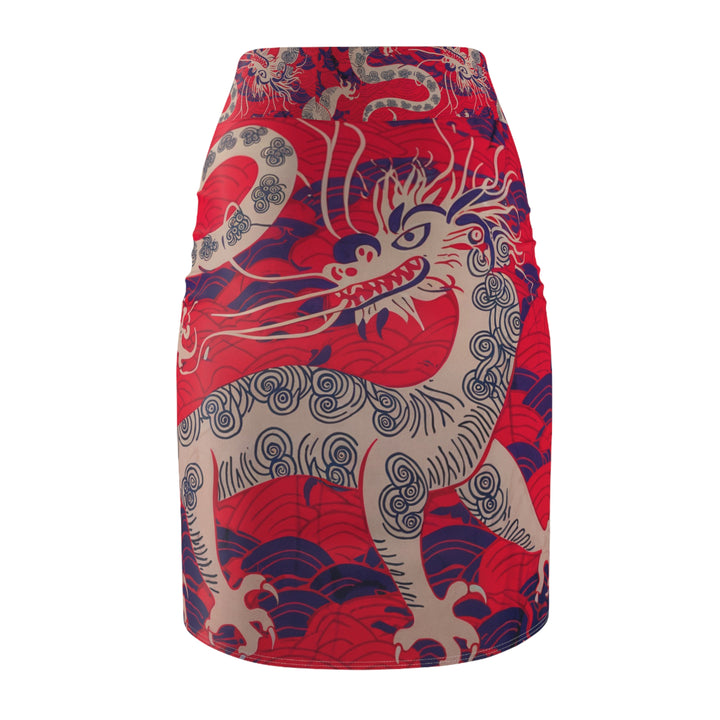 Women's Pencil Skirt - Chinese Dragon