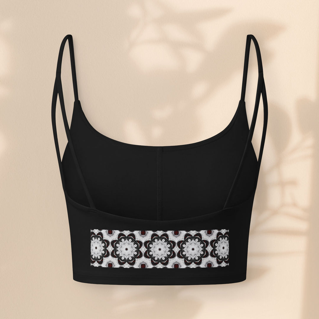 Women's Luxe Bra — Black & White Floral Bra Top