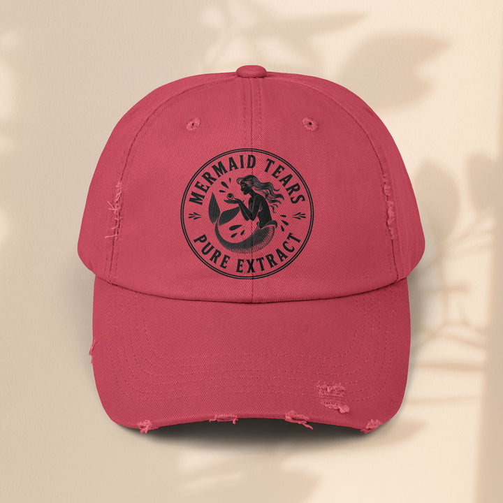 Mermaid Tears Distressed Cap – Trendy Casual Hat & Summer Beach Accessory