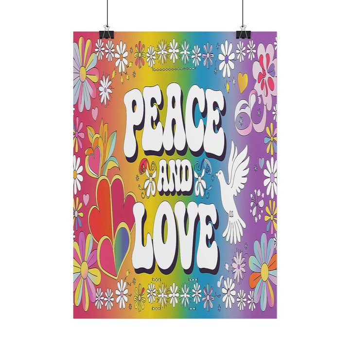 Peace and Love Rolled Posters - Colorful Floral Wall Art for Peaceful Decor