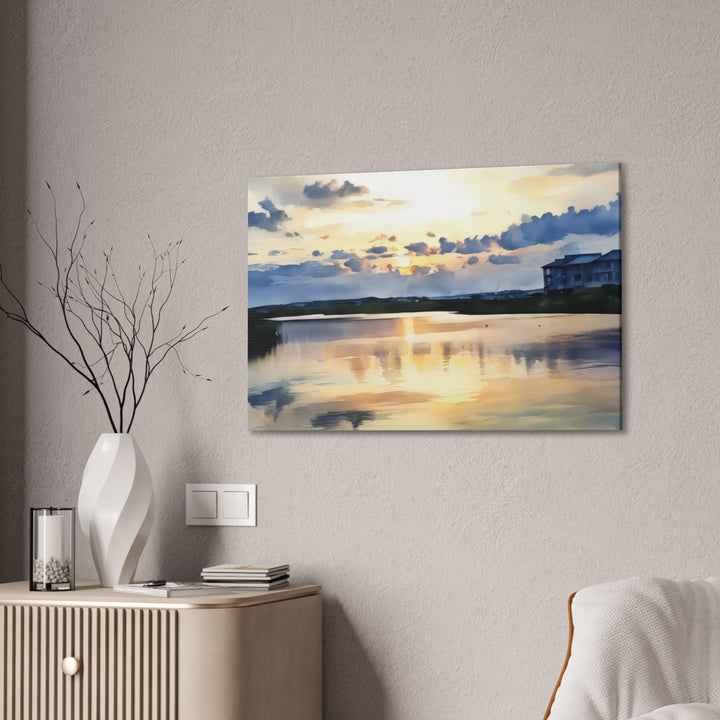 Serene Sunset Landscape Canvas Wall Art