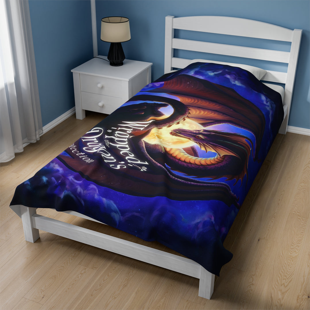 Wrapped Dragon's Protection Velveteen Plush Blanket