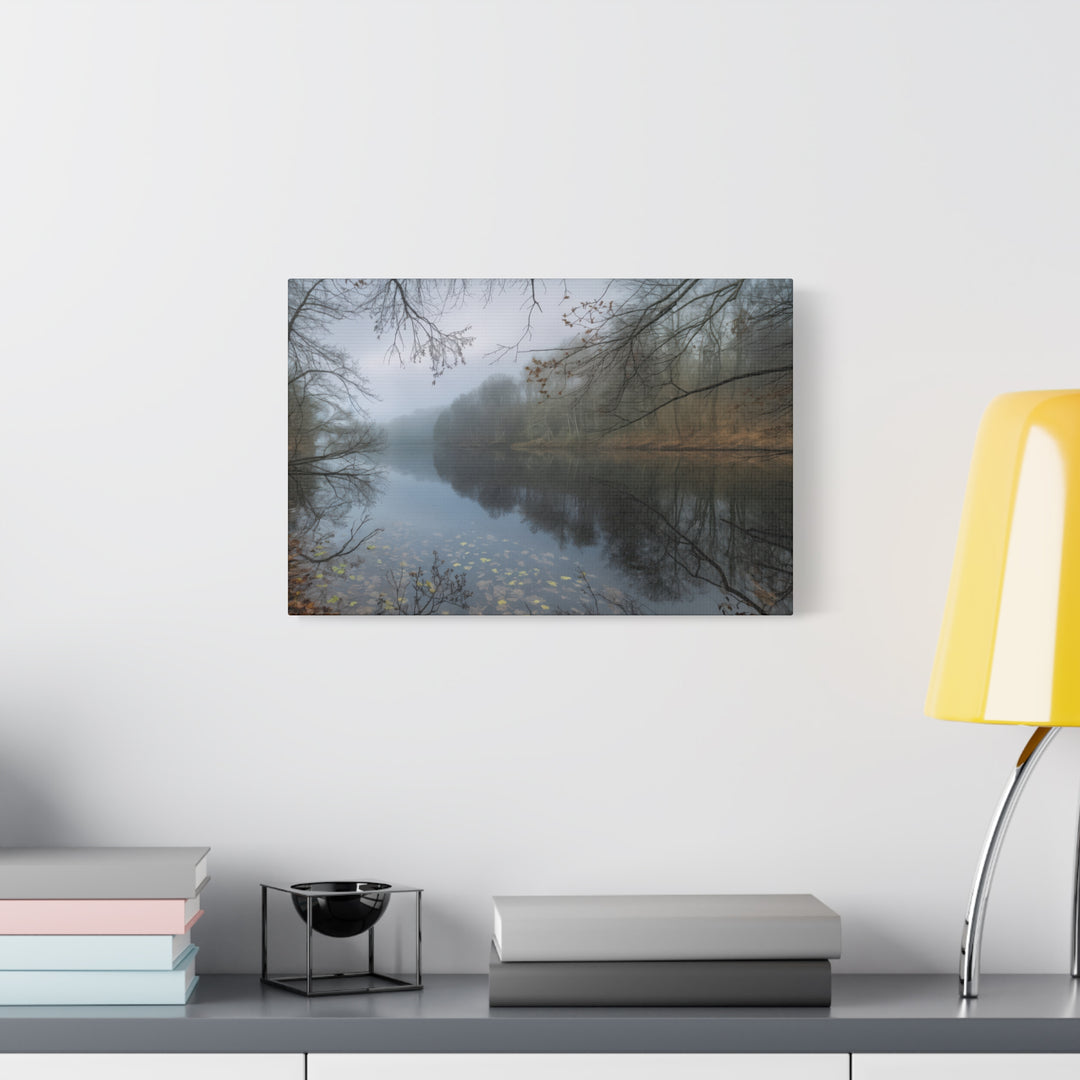 Foggy River Landscape Canvas Print – Nature Wall Art