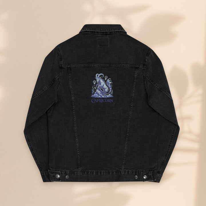Capricorn Embroidery Denim Jacket – Trendy Unisex Casual Wear & Zodiac Gift