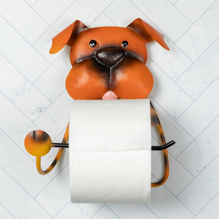 Dog Toilet Paper Holder | Funny Metal Bathroom Décor