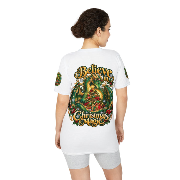 Christmas Dragon T-Shirt — "Believe in Christmas Magic" Holiday Tee