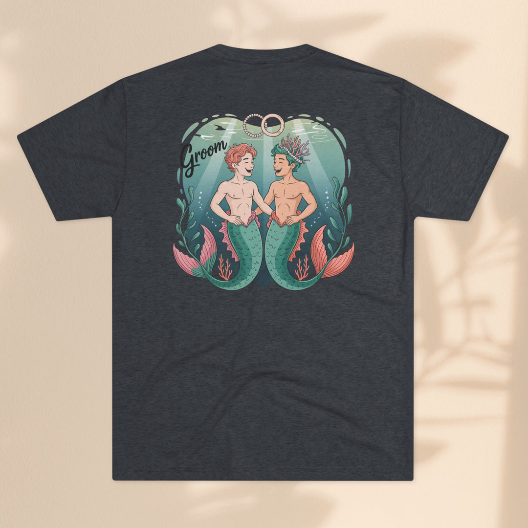 Merman Groom Tee, LGBTQ+ Pride Apparel, Wedding Gift, Unique Couple Shirt