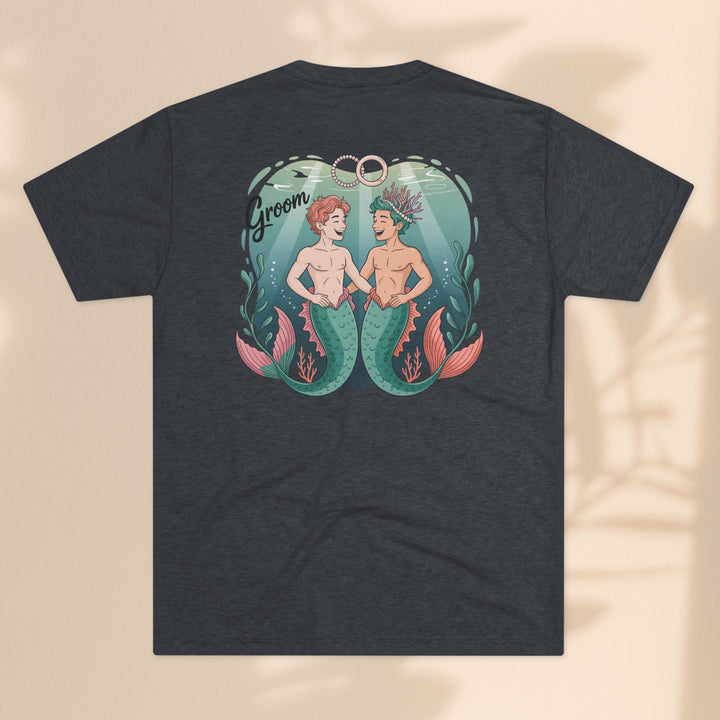 Merman Groom Tee, LGBTQ+ Pride Apparel, Wedding Gift, Unique Couple Shirt