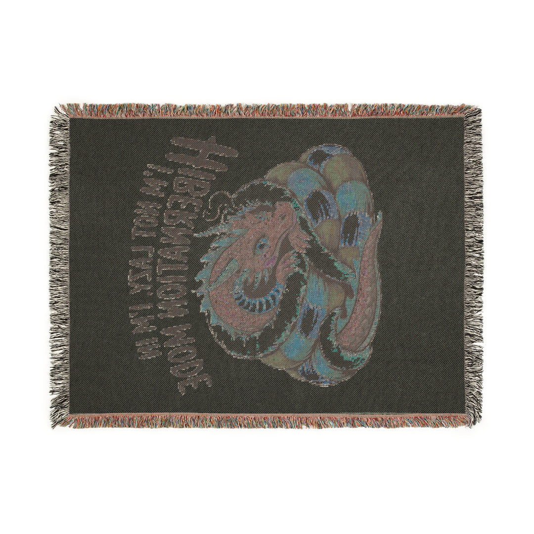 Dragon Woven Blanket – “I’m Not Lazy, I’m Hibernating” Cozy Throw, Fun Home Décor & Gift for Fantasy Lovers