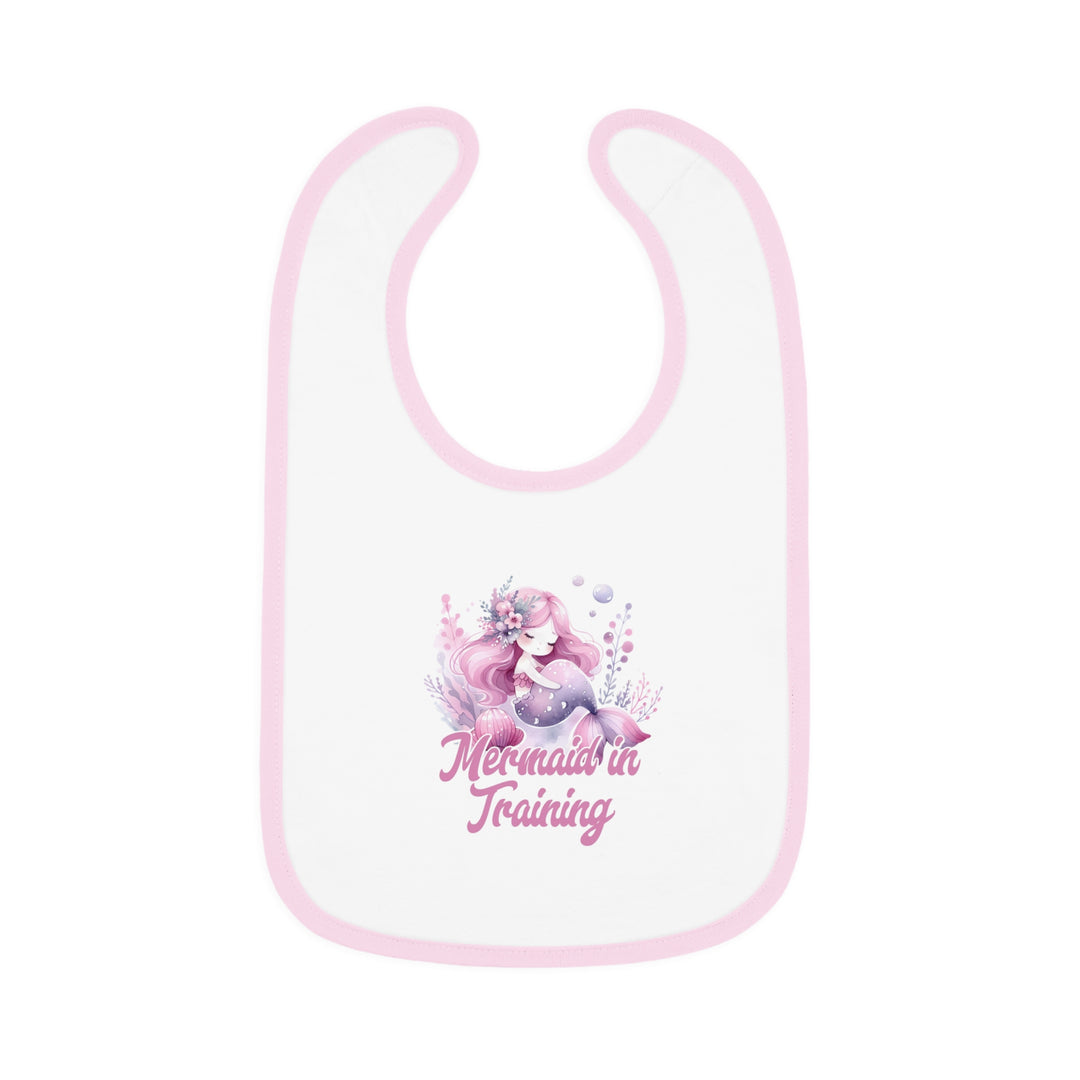 Baby Contrast Trim Jersey Bib - Mermaid In Training