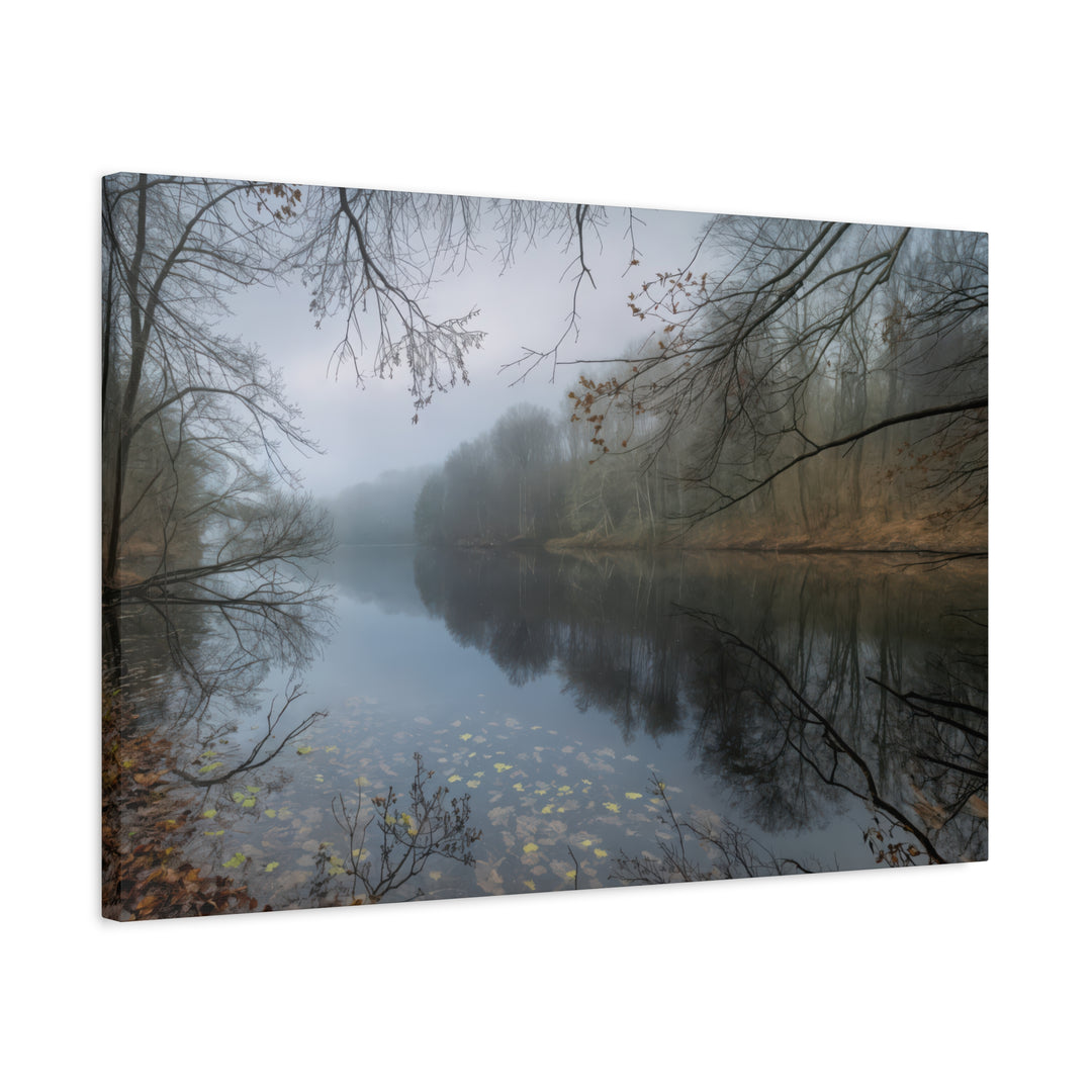 Foggy River Landscape Canvas Print – Nature Wall Art