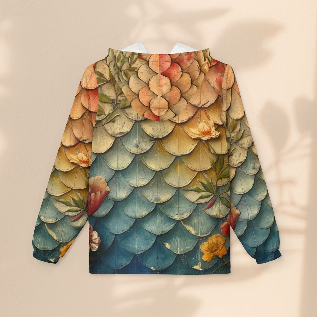 Windbreaker Jacket - Floral Mermaid Scales