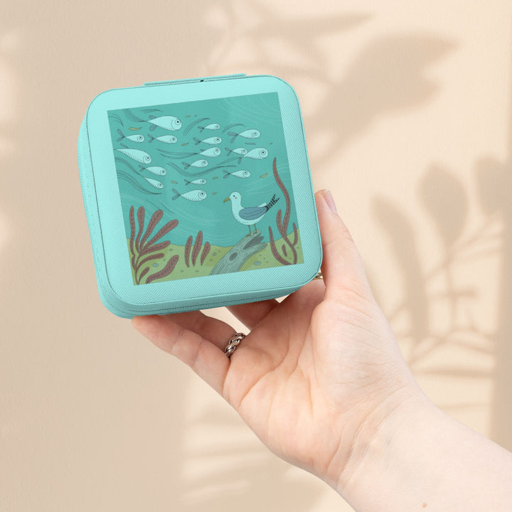 Seaside Mini Jewelry Travel Case — Compact Ring, Earring & Necklace Organizer