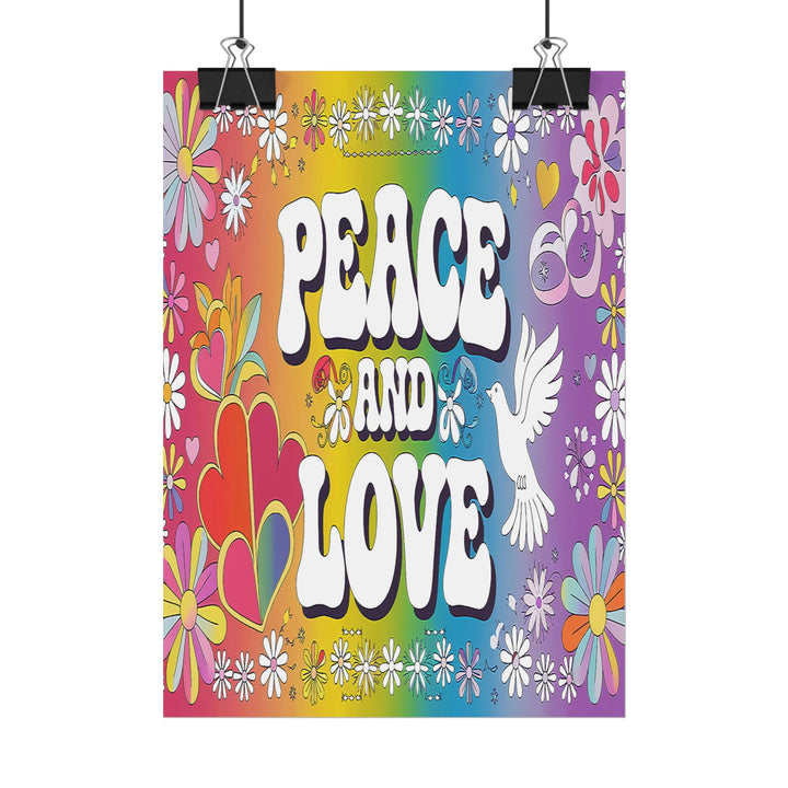 Peace and Love Rolled Posters - Colorful Floral Wall Art for Peaceful Decor