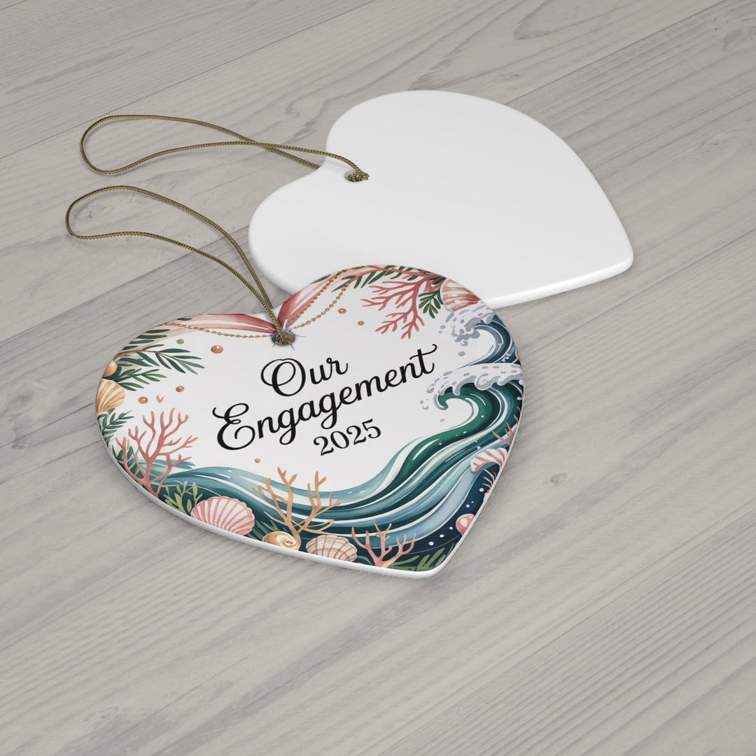 Ceramic Ornament, Coastal Engagement Keepsake