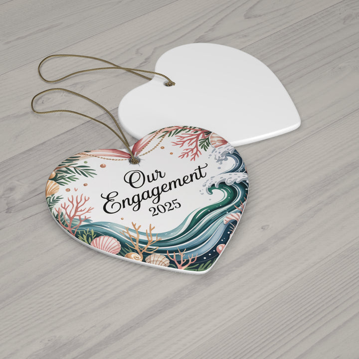 Ceramic Ornament, Coastal Engagement Keepsake