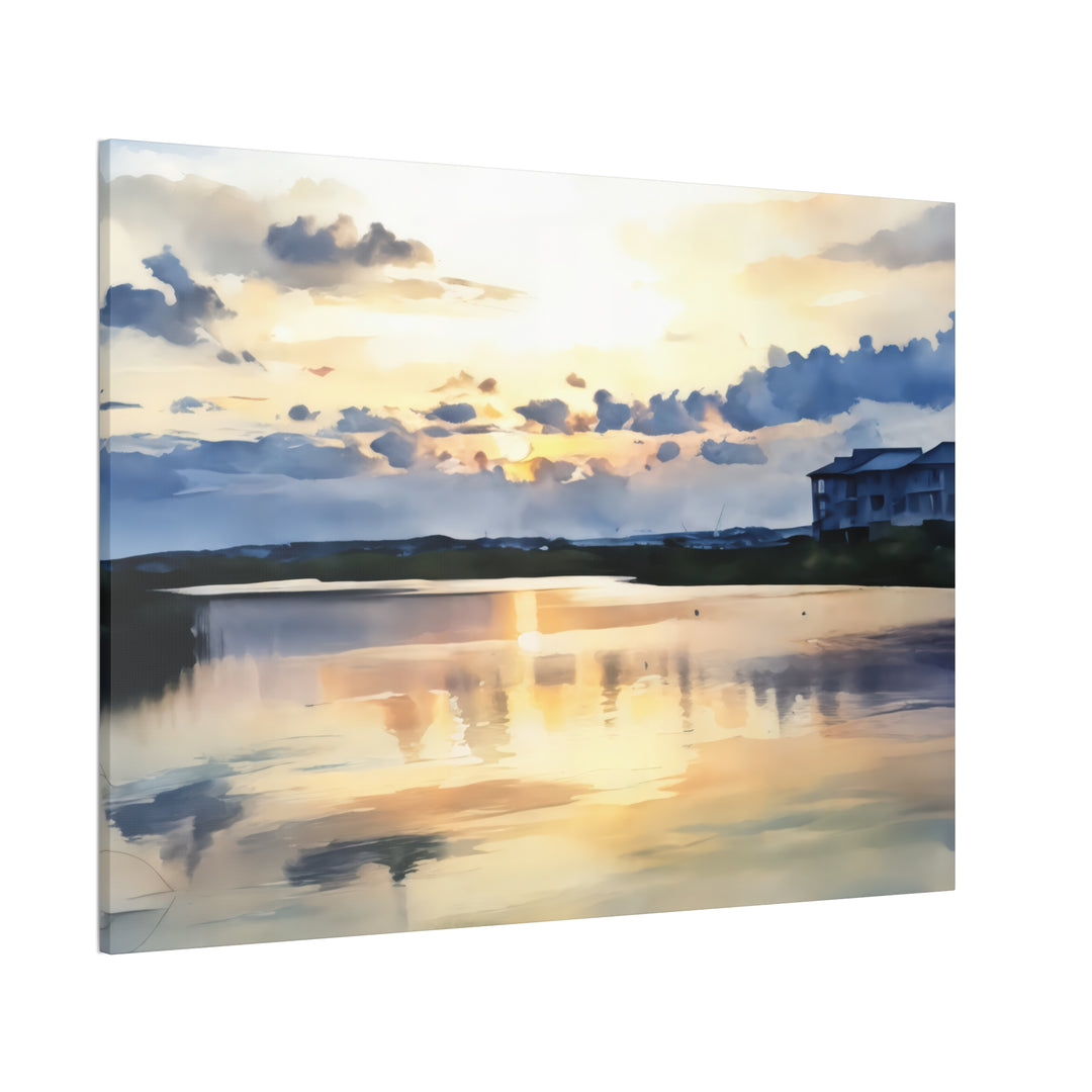 Serene Sunset Landscape Canvas Wall Art