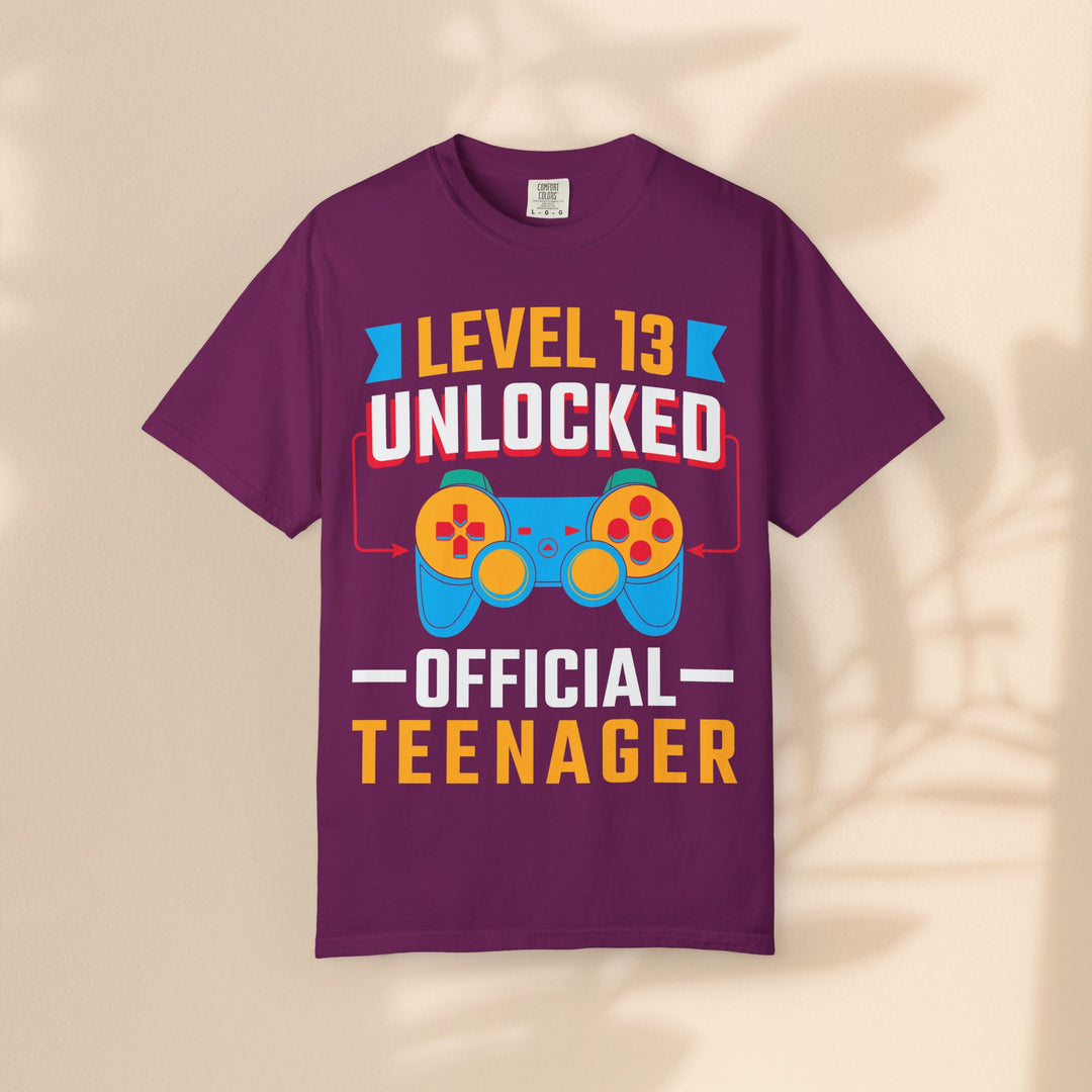 Level Up! 13 year old Unisex Gamer T-Shirt - Perfect for Birthdays, Gaming Events, and Teen Celebrations, Gifts for Gamers, Fun Graphic Tee