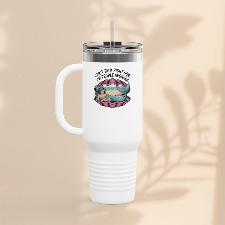 Fun Insulated Travel Mug for Introverts, 40oz People Avoiding Tumbler