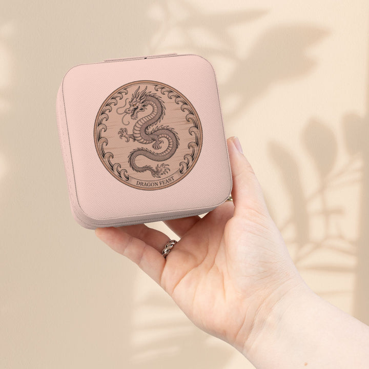 Dragon Jewelry Travel Case — Compact Pink Portable Organizer