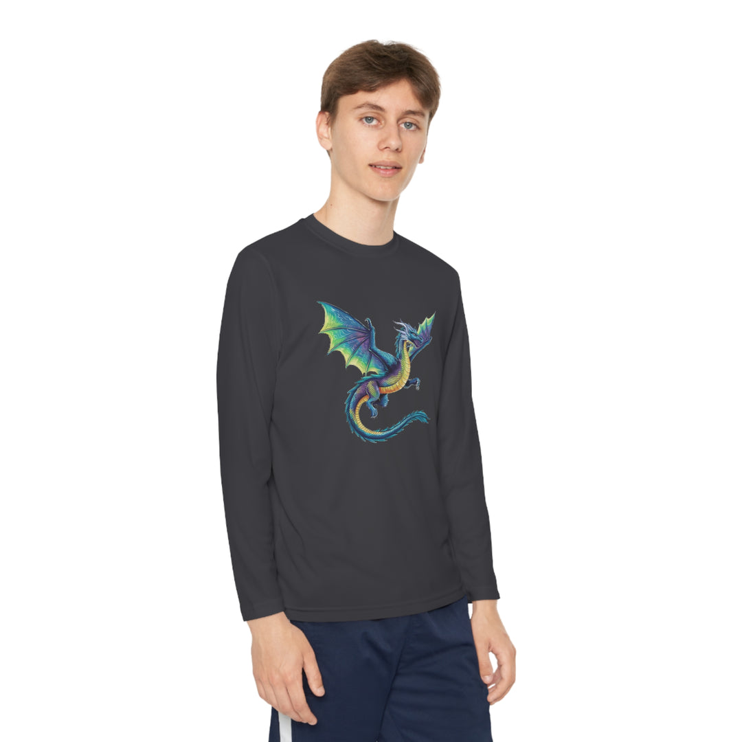 Youth Long Sleeve Competitor Tee - Electric Dragon