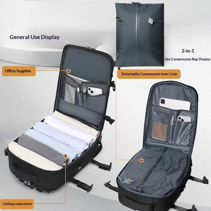 Vacuum-Compression Waterproof Travel Backpack