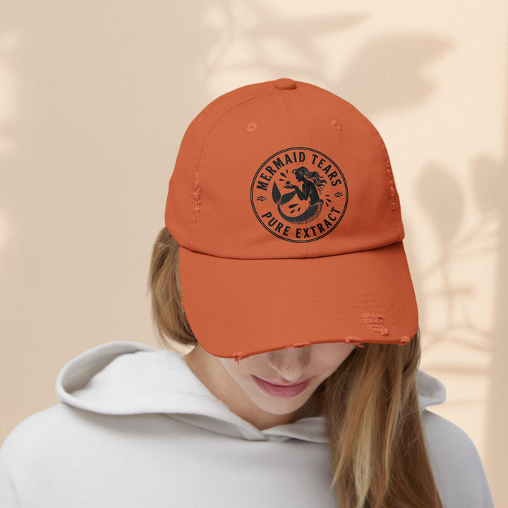Mermaid Tears Distressed Cap – Trendy Casual Hat & Summer Beach Accessory