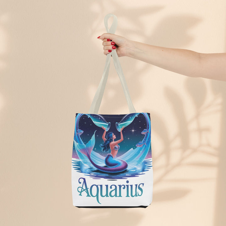 Aquarius Mermaid Tote Bag, Zodiac Gift, Astrology Tote, Women’s Bag, Beach Accessory, Stylish Carryall