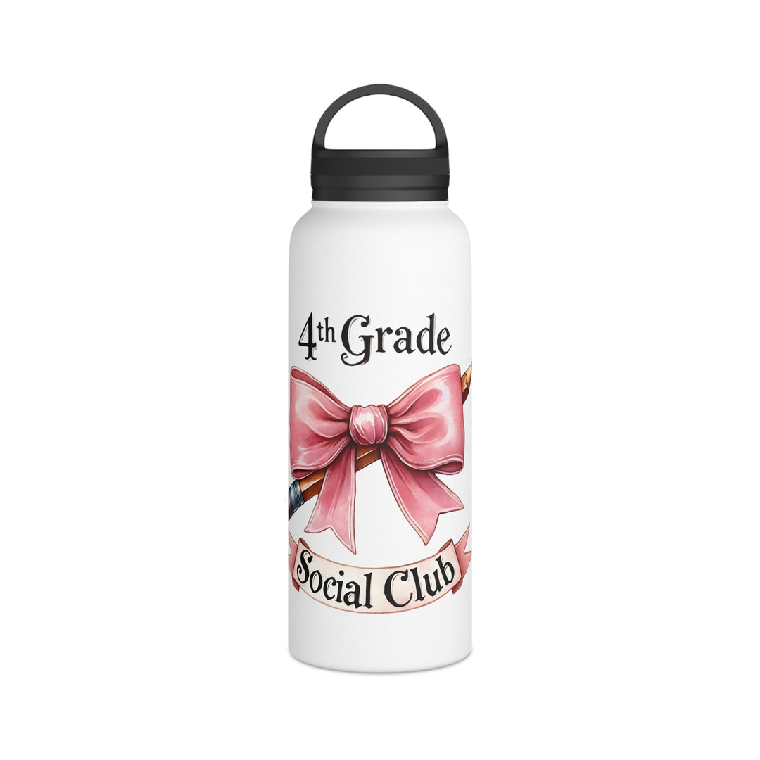 4th Grade Social Club Stylish Insulated Water Bottle, Cute Design for Kids, Back to School, Eco-Friendly Bottle, Gym and Sports Use