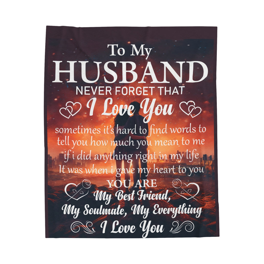 Velveteen Plush Blanket - Love To My Husband Personalized Gift