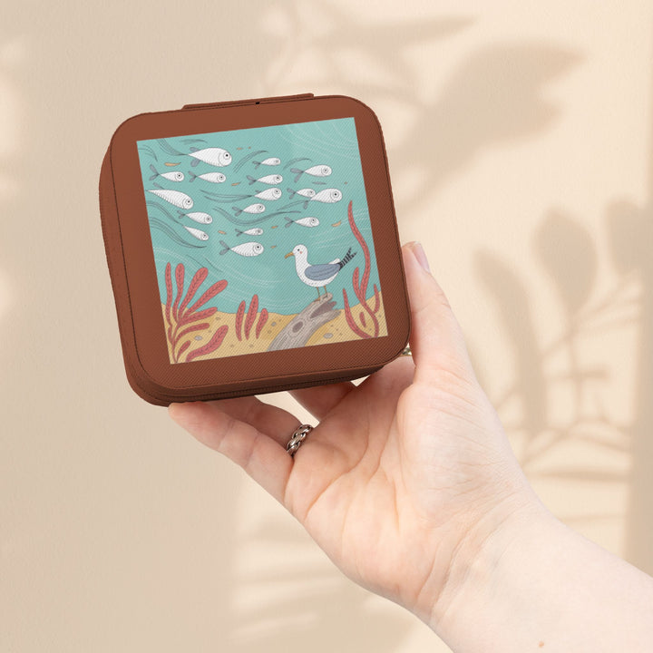 Seaside Mini Jewelry Travel Case — Compact Ring, Earring & Necklace Organizer