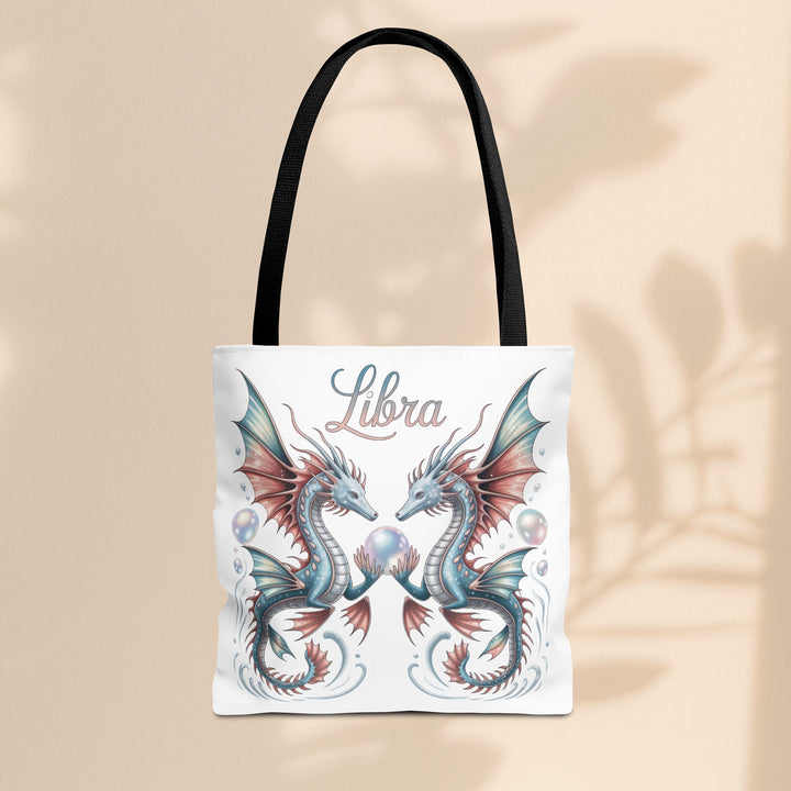Libra Dragon Tote Bag, Zodiac Sign Tote, Astrological Gift, Fantasy Art Shopper, Unique Astrology Carryall