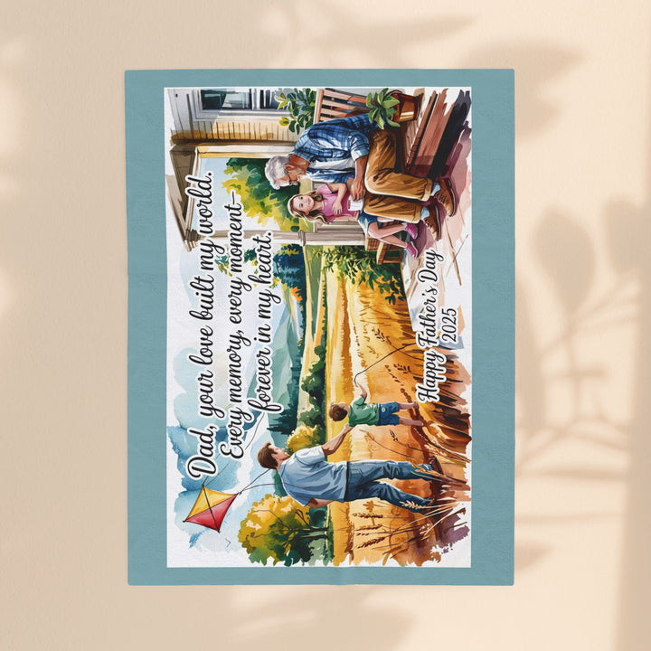 Father's Day Velveteen Plush Blanket - Every Moment is Forever in My Heart