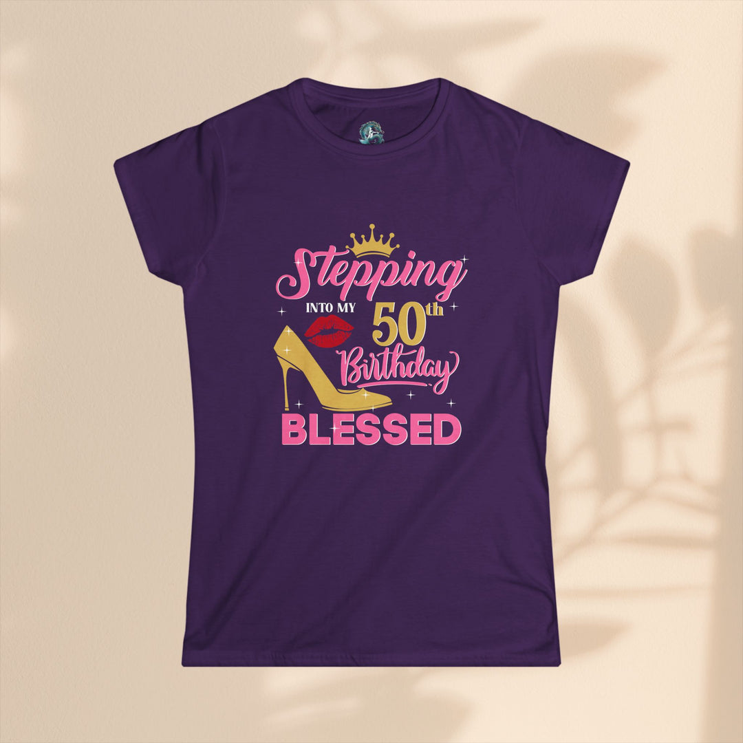 Women’s Birthday Tee, 50th Birthday Shirt, Blessed Birthday Top, Fun Celebration T-Shirt, Gift for Her, Party Outfit