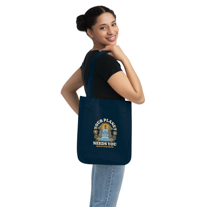 Organic Canvas Tote Bag - Your Planet Needs You