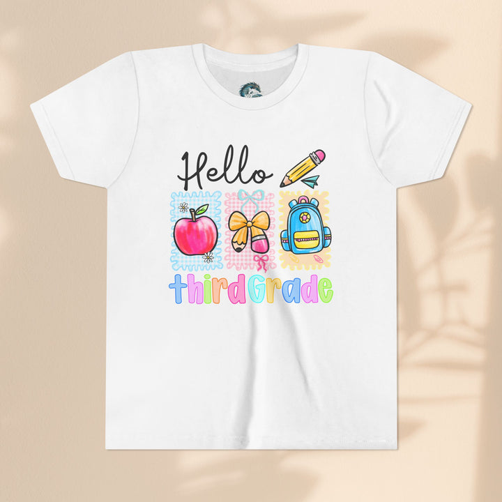 Colorful Third Grade Youth Tee, Back to School Shirt, Kids Graphic T-Shirt, 3rd Grade Celebration Apparel, Cute School Outfit, Fun [...]