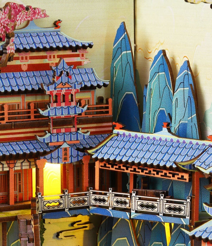 Penglai Fairyland DIY Wooden Book Nook Miniature Model Kit