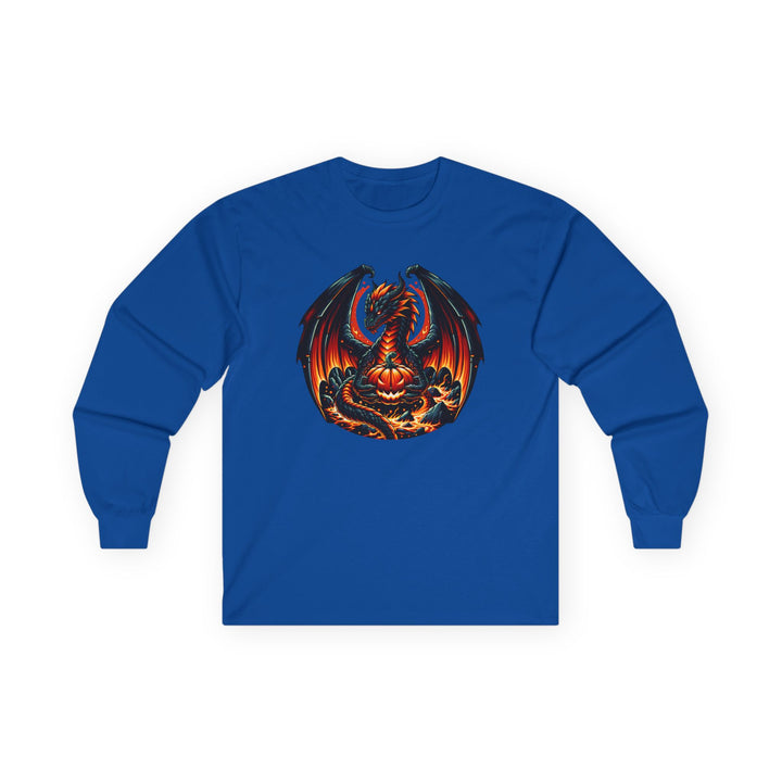 Dragon Emblem Unisex Long Sleeve Tee, Casual Streetwear, Gift for Fantasy Lovers, Halloween Apparel, Geek Culture Shirt, Cozy Graphic Tee