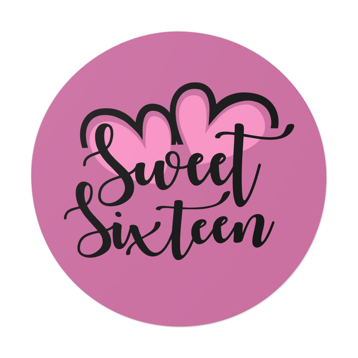 Sweet 16 Round Vinyl Stickers – Birthday Party Favors, Cute Décor & Personalized Celebration Labels