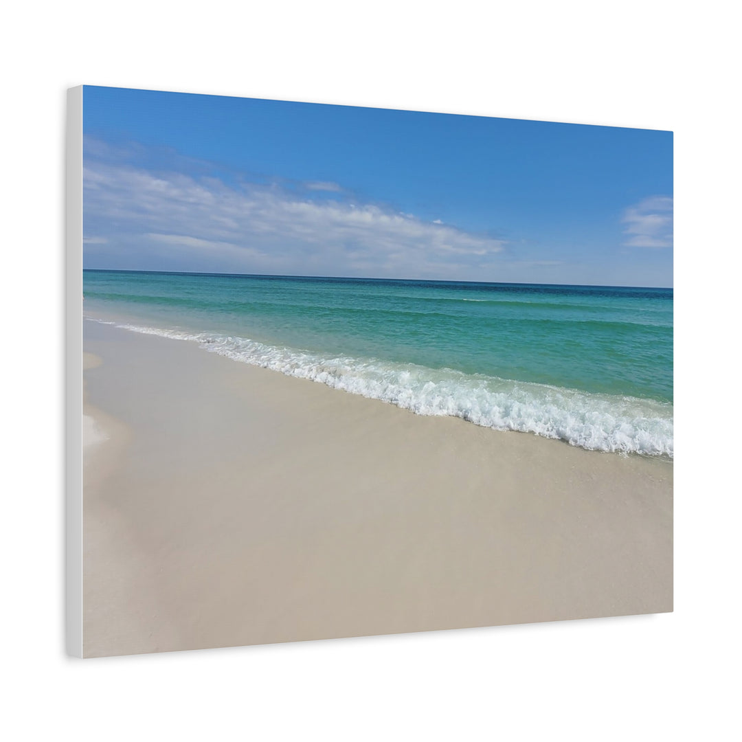 Beach Shoreline Matte Canvas Print – Tranquil Ocean Wall Art