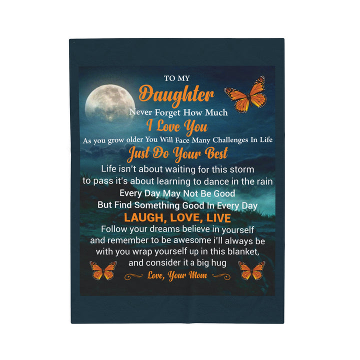 Velveteen Plush Blanket - Daughter Love Message