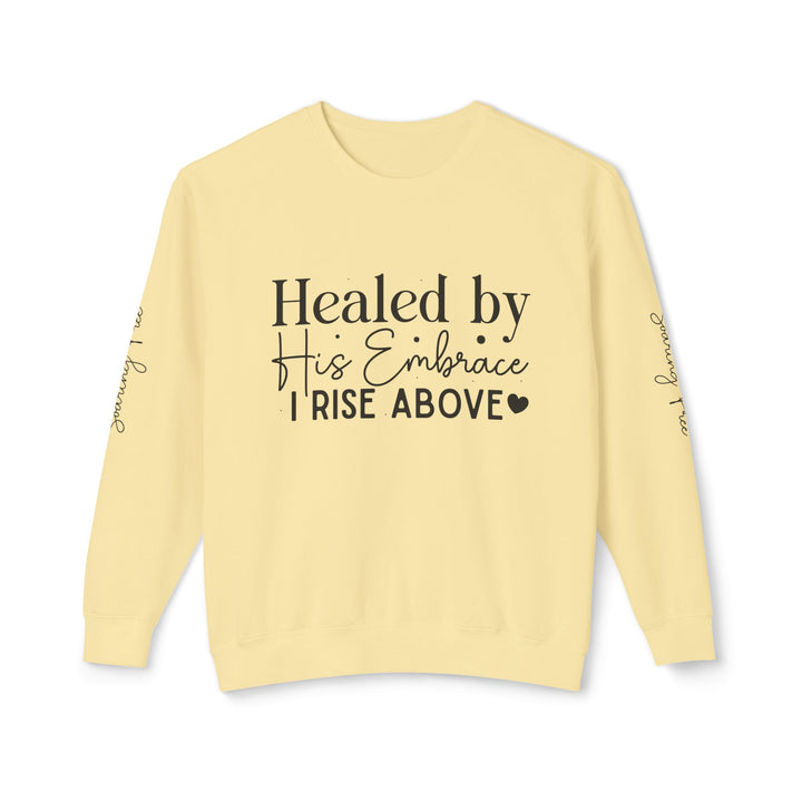 Unisex Lightweight Crewneck Sweatshirt - Healed By His Embrace