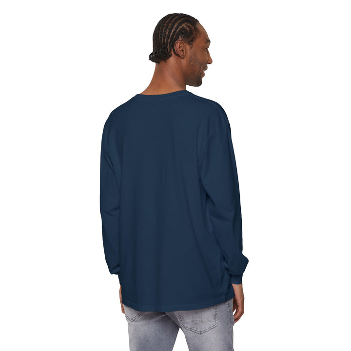 Unisex Garment-dyed Long Sleeve T-Shirt - Eating Christmas Cookies For Two